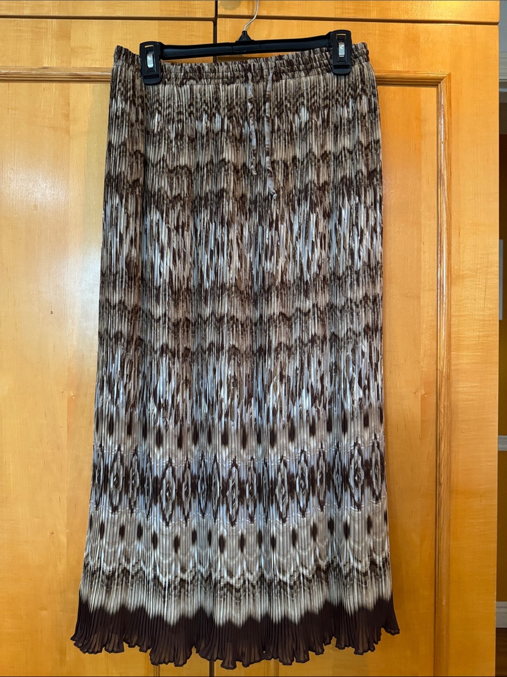 Brown Patterned Pleated Midi Skirt Alfred Dunnerš